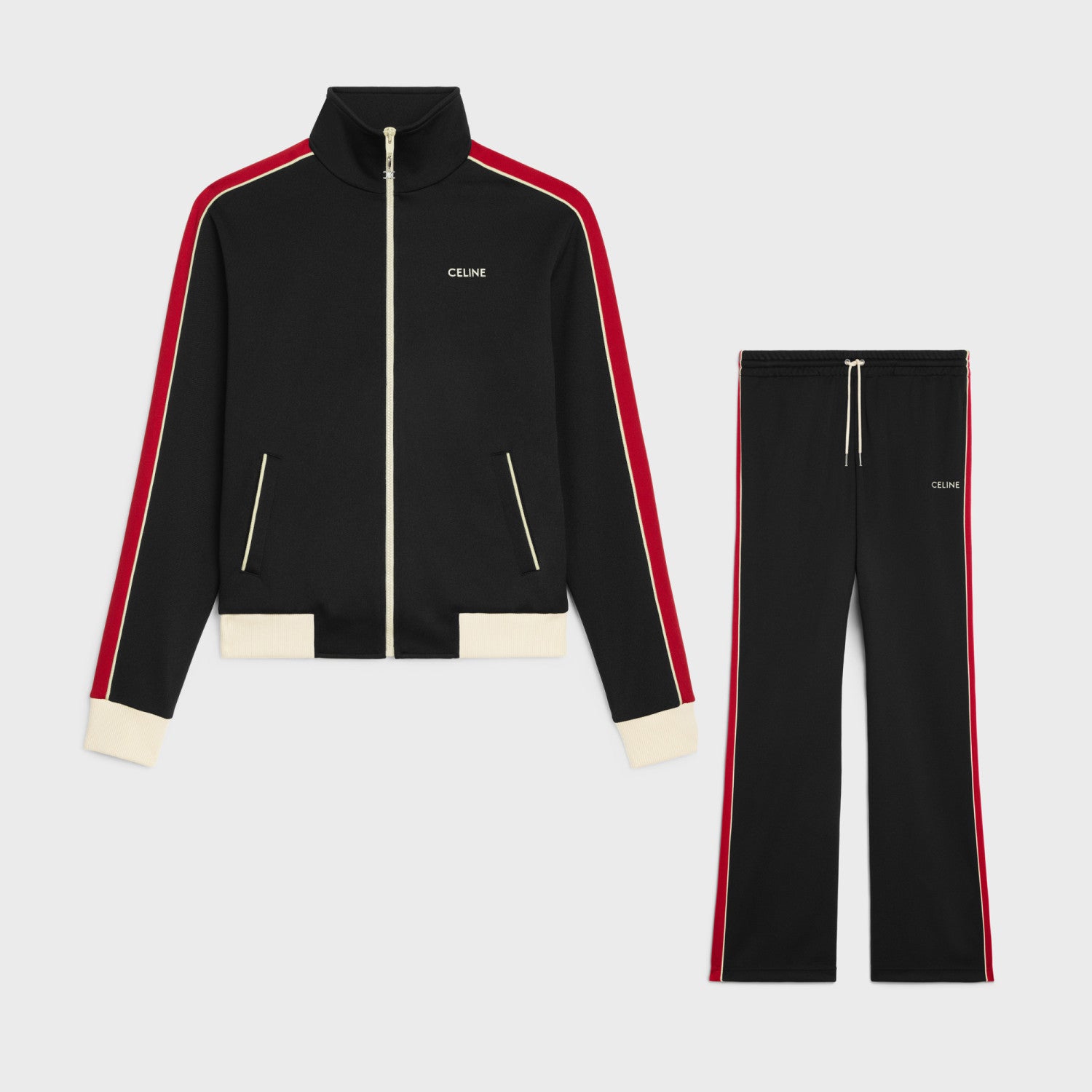 Celine Casual Zip-Up Track Jacket Trouser Set Suit #96227