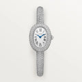 Cartier Women's Baignoire Watch Bathtub Collection Quartz Movement Steel Case Full Diamonds Bracelet Watch #81279