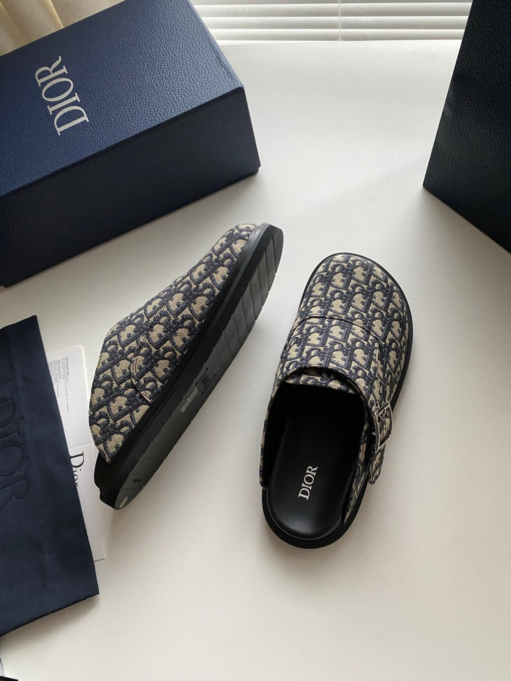 Dior Aqua Men's Summer Solid Color Letter Print Buckle Design Mule Shoes Sandals #77185