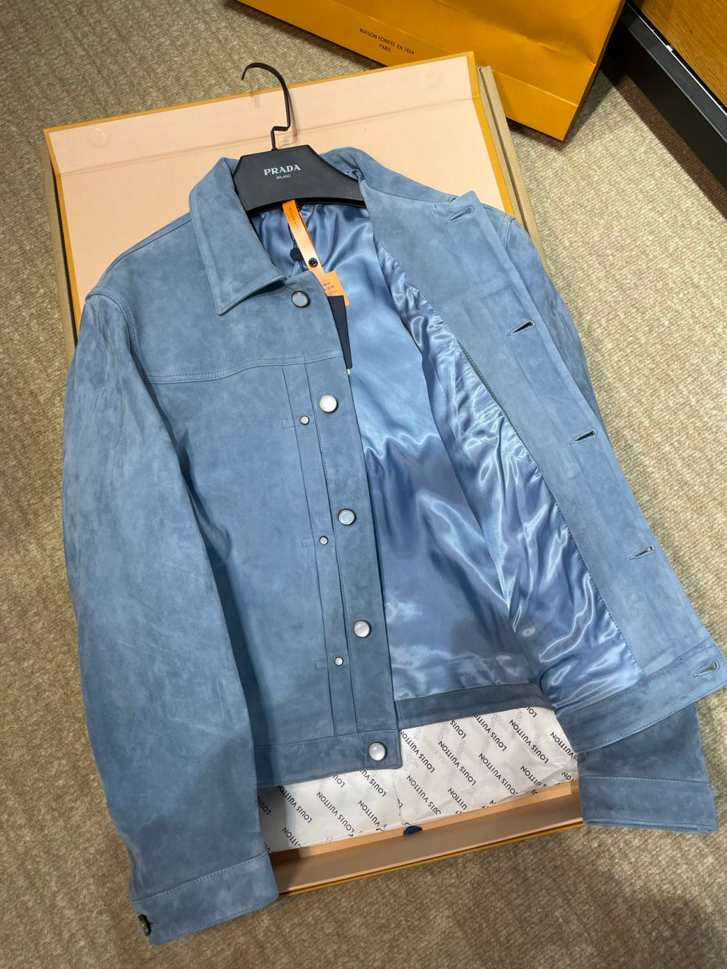 Louis Vuitton Suede Leather Type II Trucker Jacket #333592