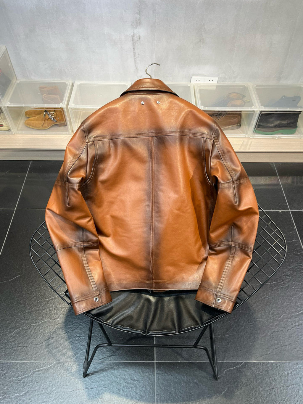 Berluti Leather Jacket Coat #9972