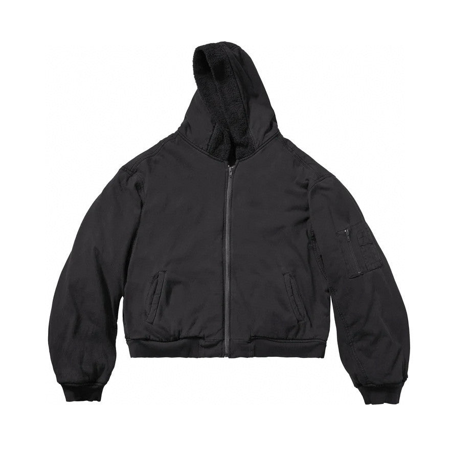 Greg Men's GR Autumn And Winter Retro Solid Color Reversible Long-Sleeved Zipper Hooded Short Warm Loose Jacket Ngvp #7785