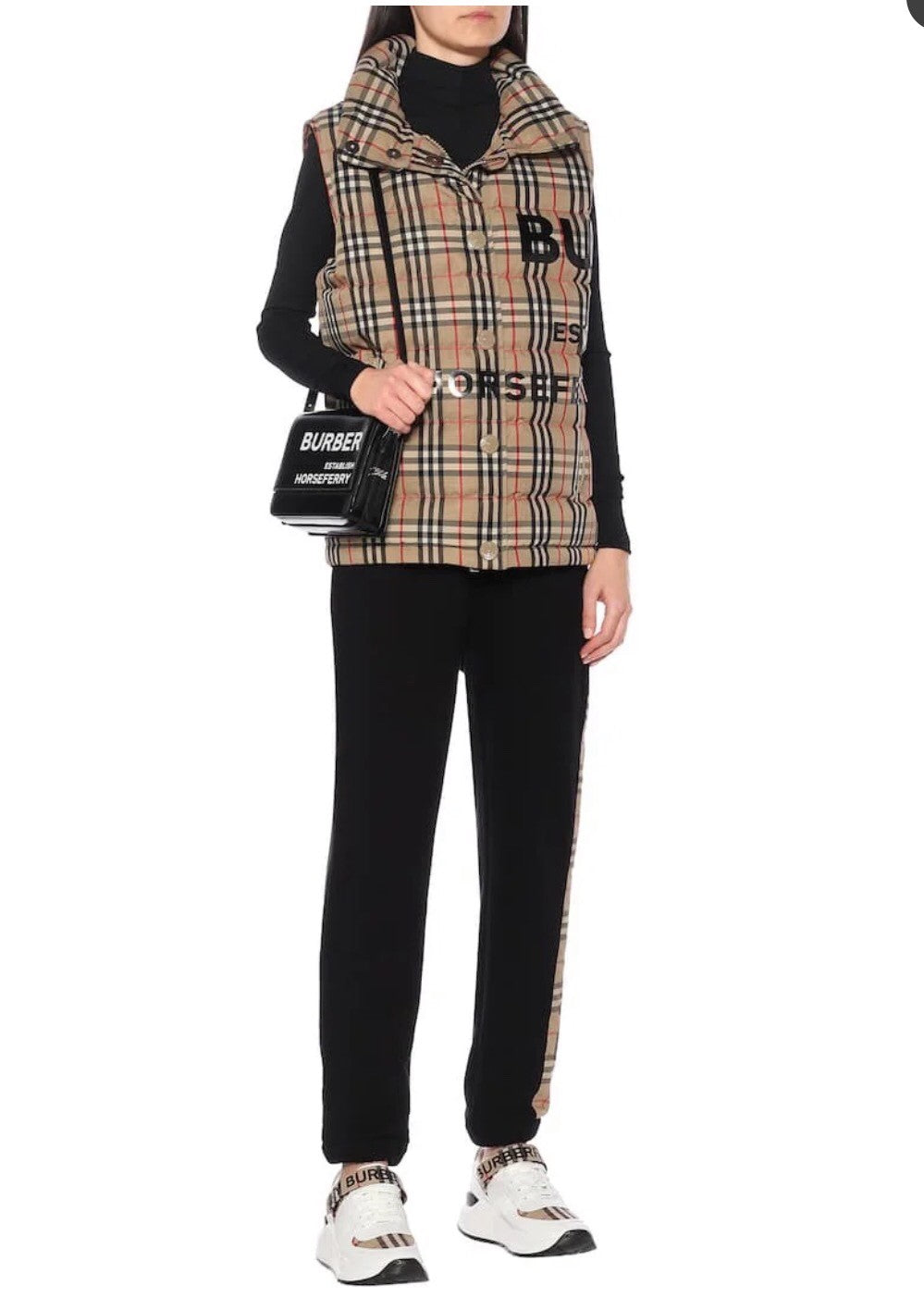 Burberry Men's Women's Spring And Winter Stand-Up Collar Single-Breasted Solid Color Plaid Fitted Puffer Down Vest #71414
