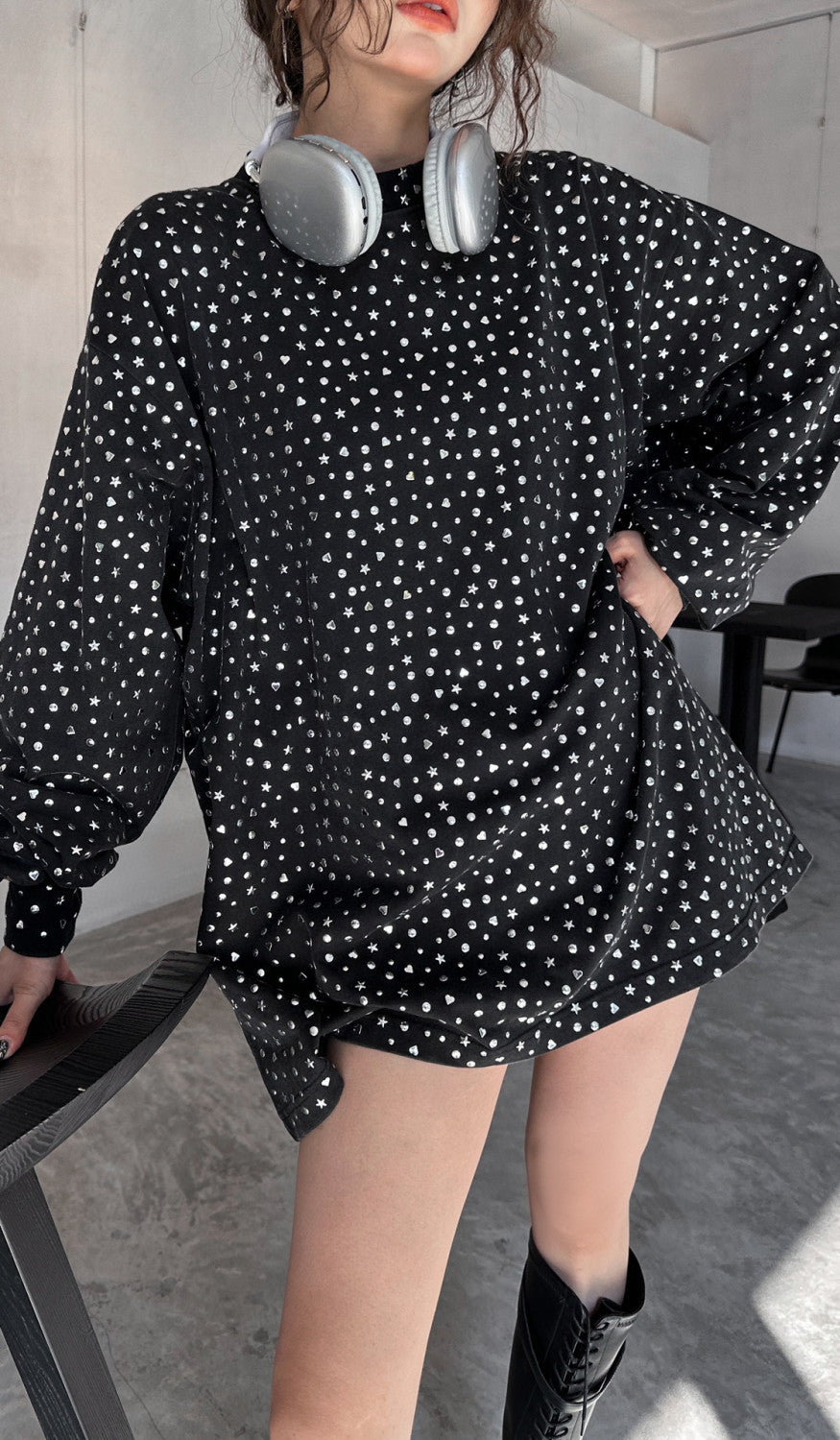 Balenciaga Men's Women's Spring and Autumn Cotton Printed Vintage Washed Loose Long Sleeve T-Shirt Ngvp #7134