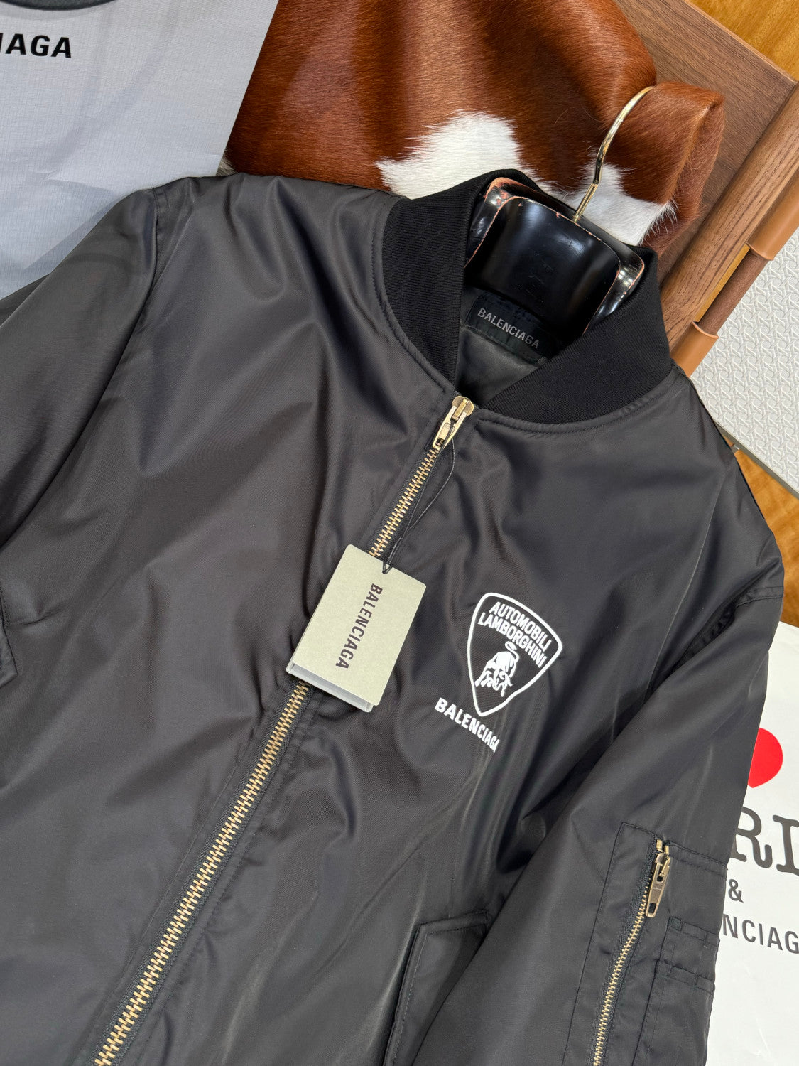 Balenciaga Men's and Women's Spring/Autumn Fashion Casual Nylon Fabric Brand Embroidered Zipper Jacket #78942