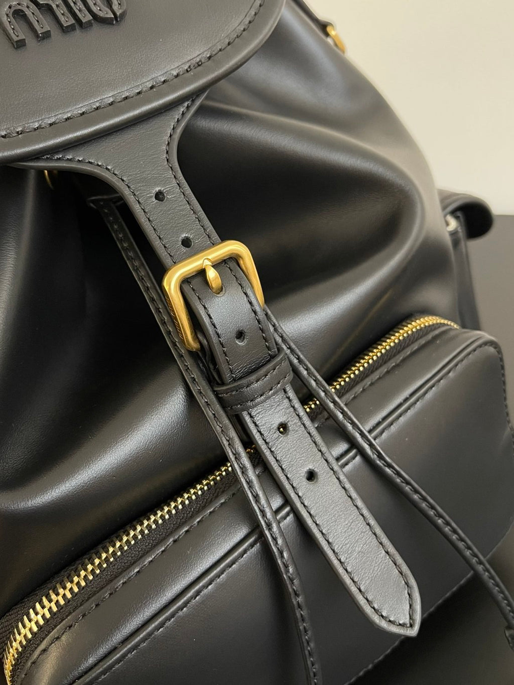 MiuMiu Women's Solid Color Leather Canvas Shoulder Bags Backpacks Bag #75842