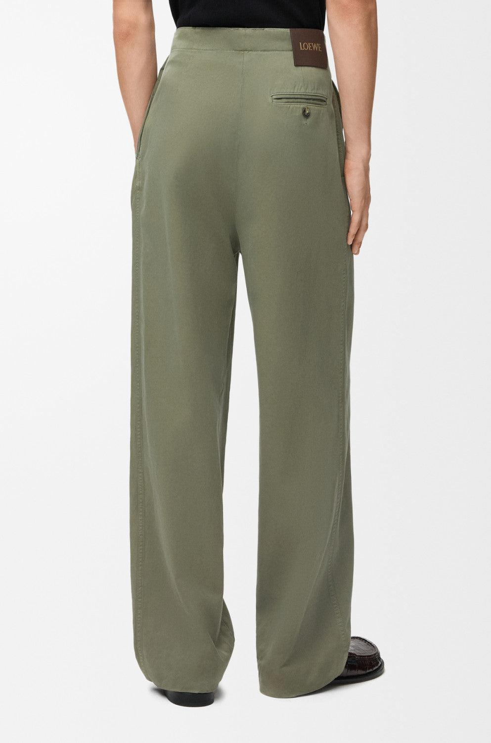 LOEWE Belted jacket Pants cotton Green #334233