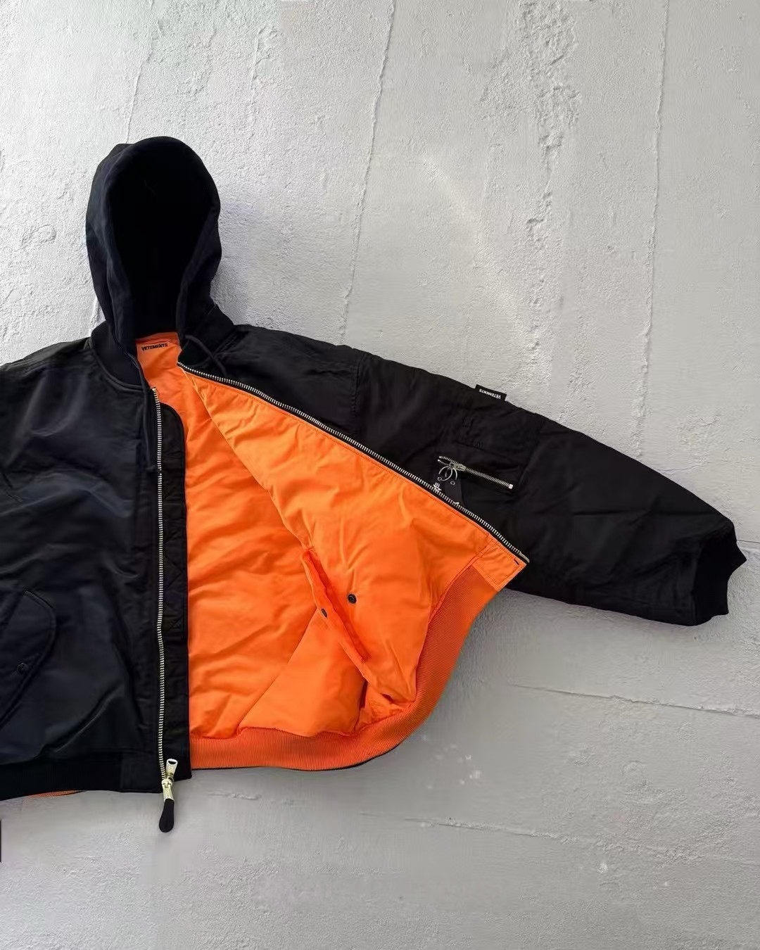 VETEMENTS Black Alpha Industries Edition Reversible Bomber Jacket #336747