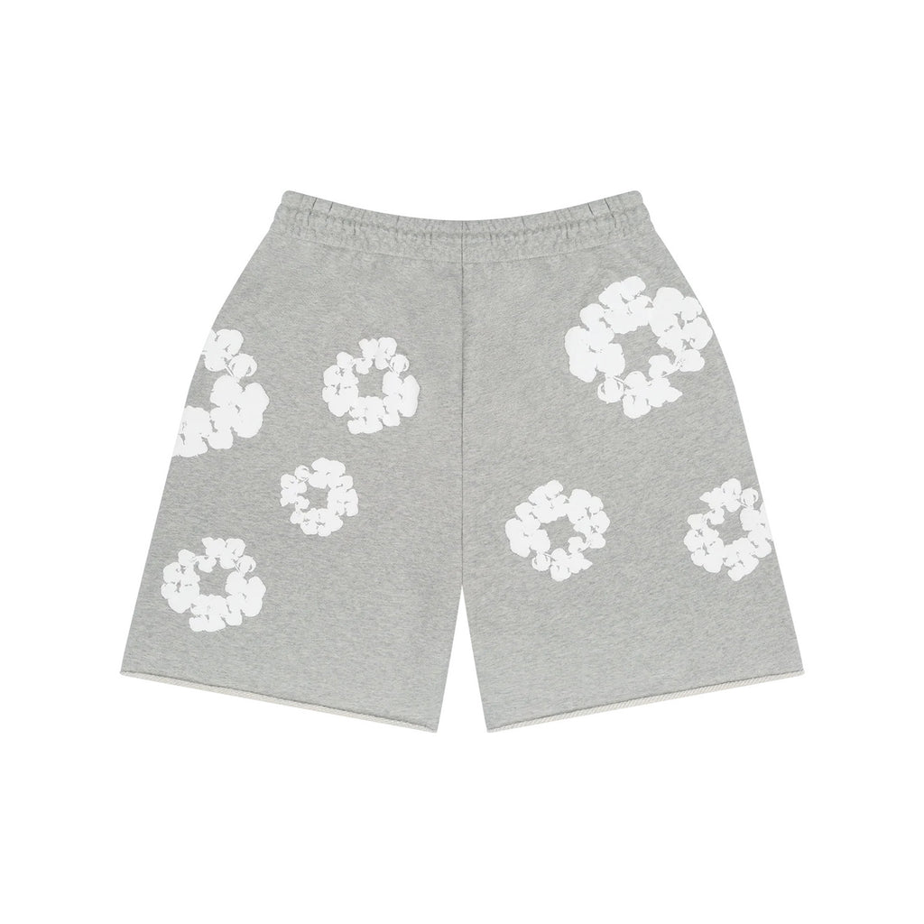 Denim Tears Men's And Women's Summer Fashion Casual Solid-color Printed Pattern Waist Elastic Drawstring Loose Fit Relaxed Shorts #79534