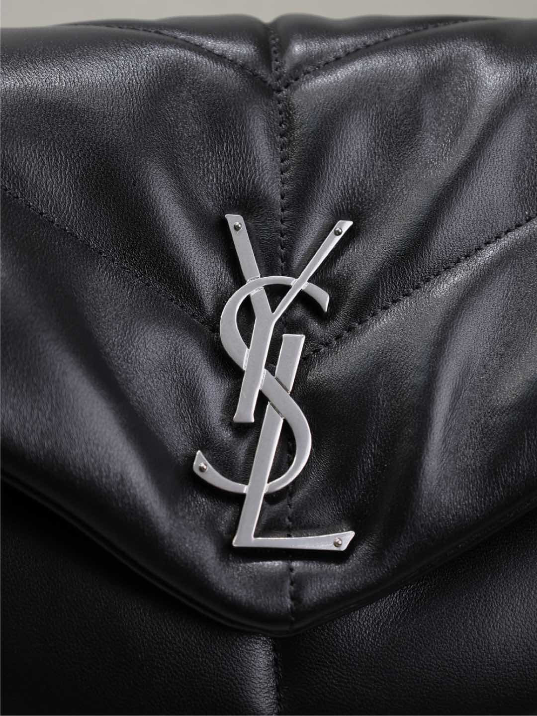 SAINT LAURENT  PUFFER TOY Handbag Black Silver Buckle Plaid Bag Stylish Elegant Sophisticated Flap Bags 7593371EL001000 #184316