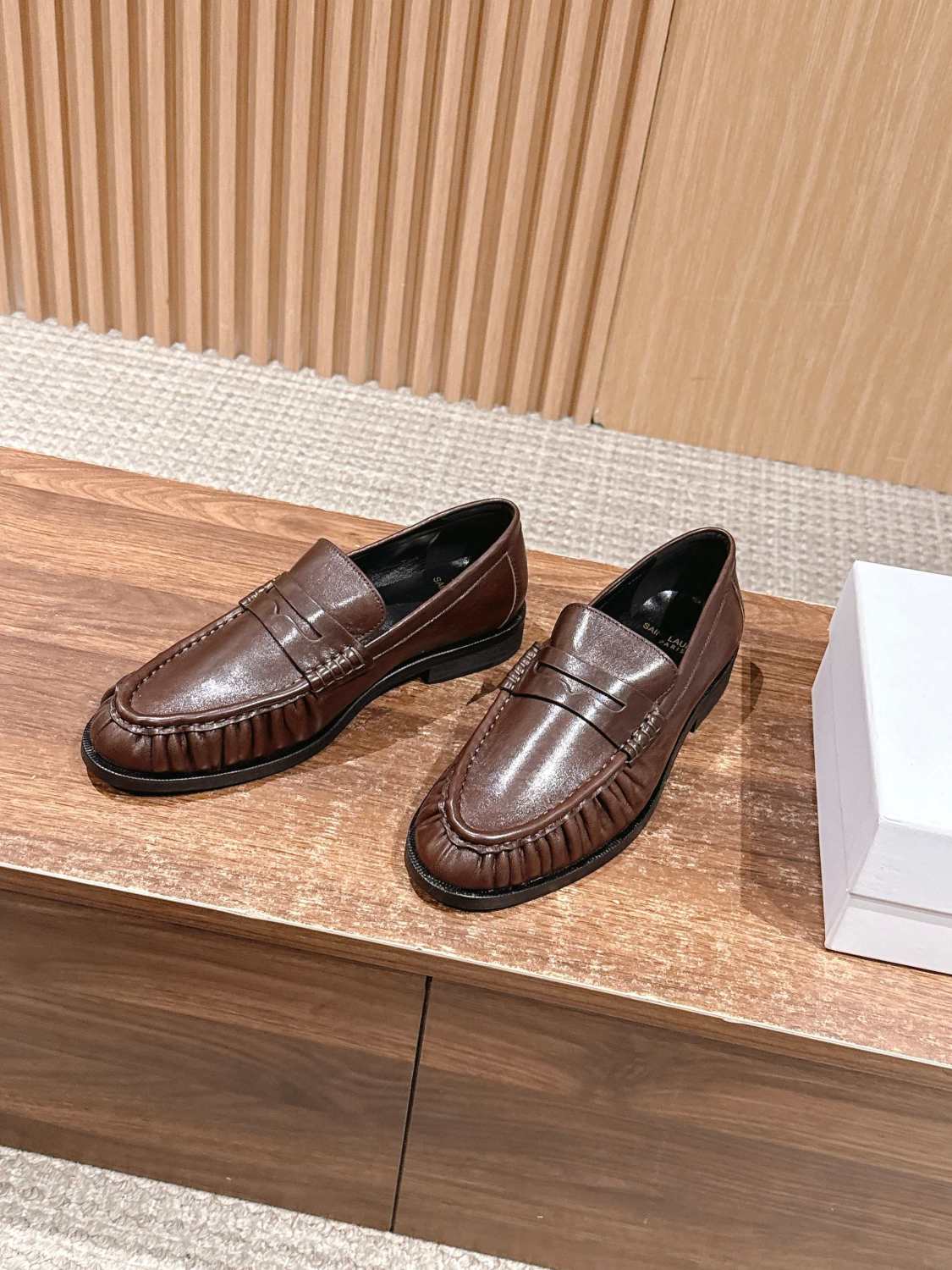 Saint Laurent Yves Men's Pleated Loafers #379880