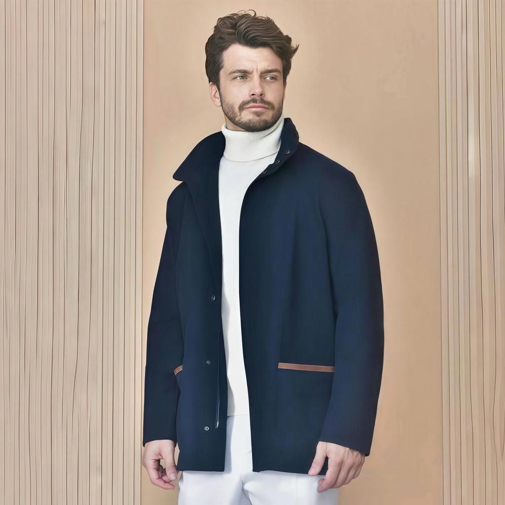 Loro Piana Men's Autumn/winter Solid Color Casual Zipper Jacket Fashionable Casual Pocket Stand-up Collar Long Sleeve Elegant Jacket Ngvp #2193
