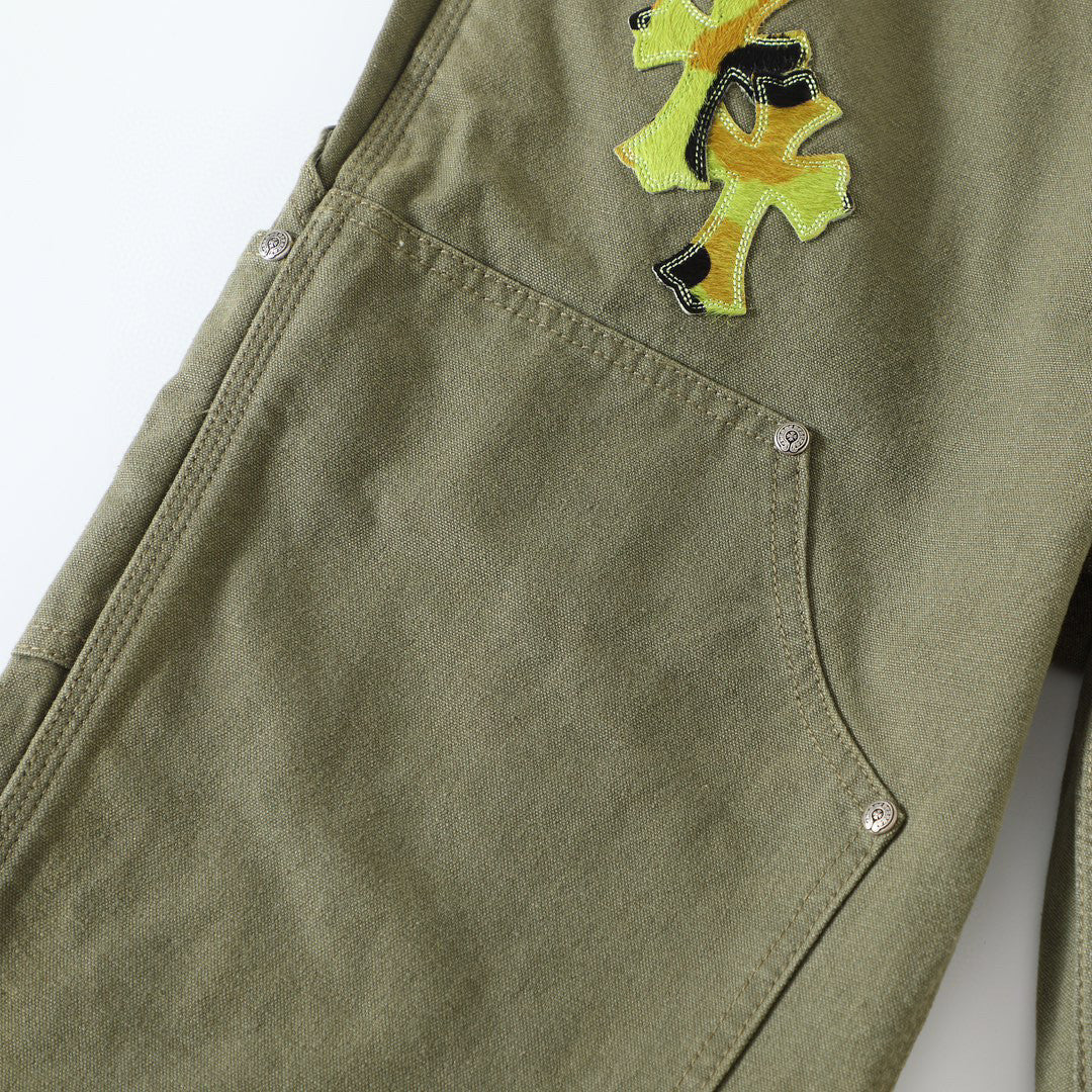 Chrome Hearts Green Denim Printed Casual Pants #22139