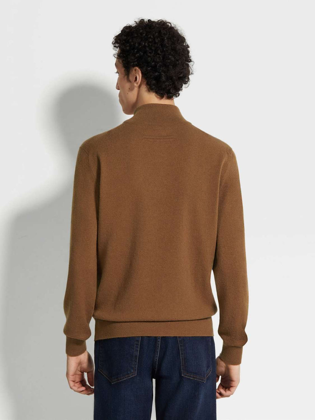 Ermenegildo Zegna Deep Foliage Mélange Color Oasi Cashmere Zipper Penguin Collar Sweater Men's Luxury Knitted Sweater Autumn And Winter Bottom Warm Fashion Trend Knitting Ngvp #2451