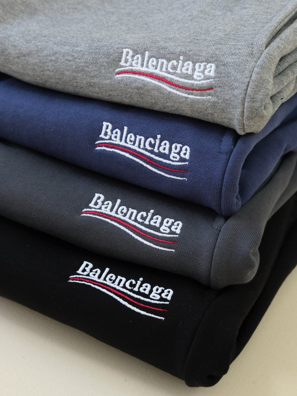 Balenciaga Men's Summer Solid Color Letter Print Elastic Waist Casual Shorts Pants #98974