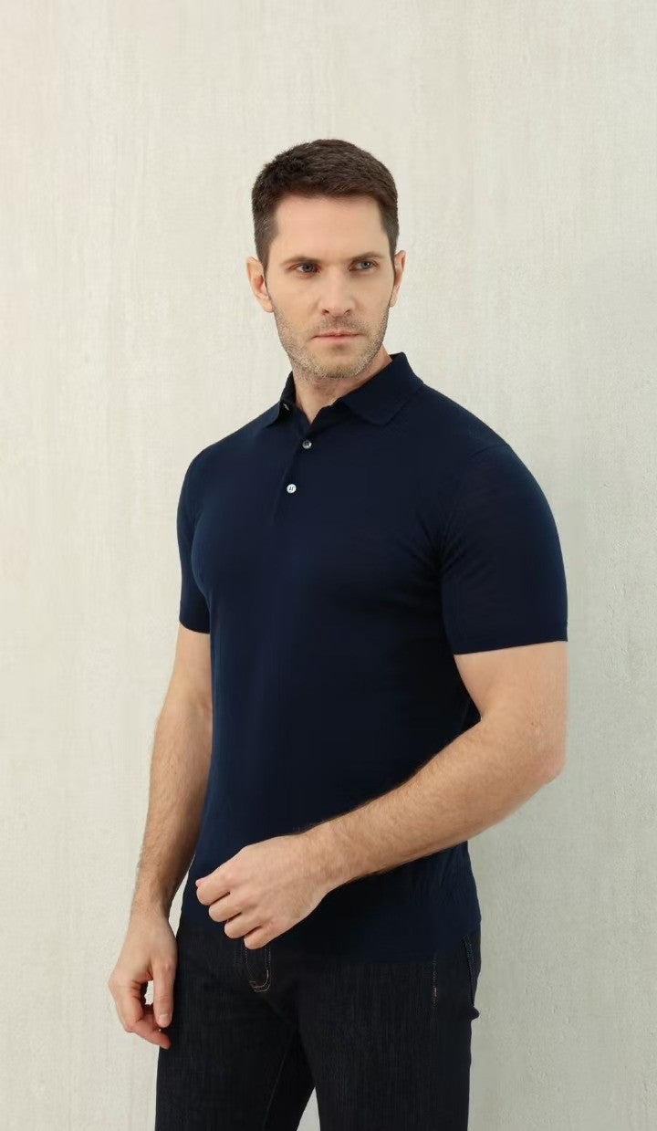Loro Piana King's Gift® Men's Polo Shirt Spring Summer Fashion Casual Button Short Sleeve Top Knitted T-shirt Lapel Men's Clothes Ngvp #9957