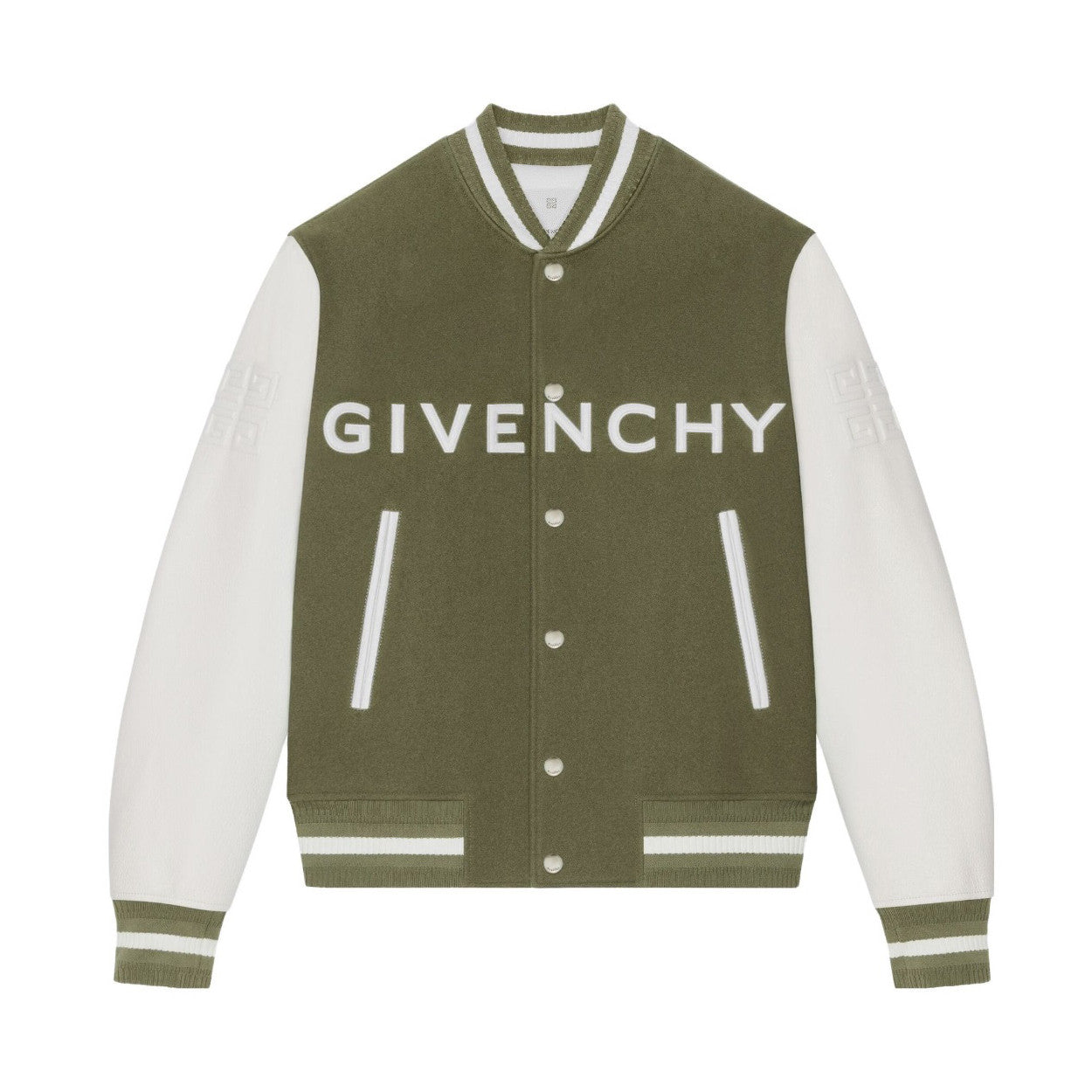 Givenchy Men's Autumn and Winter Color Blocking Single Breasted Wool and Leather Hooded Jacket #74364