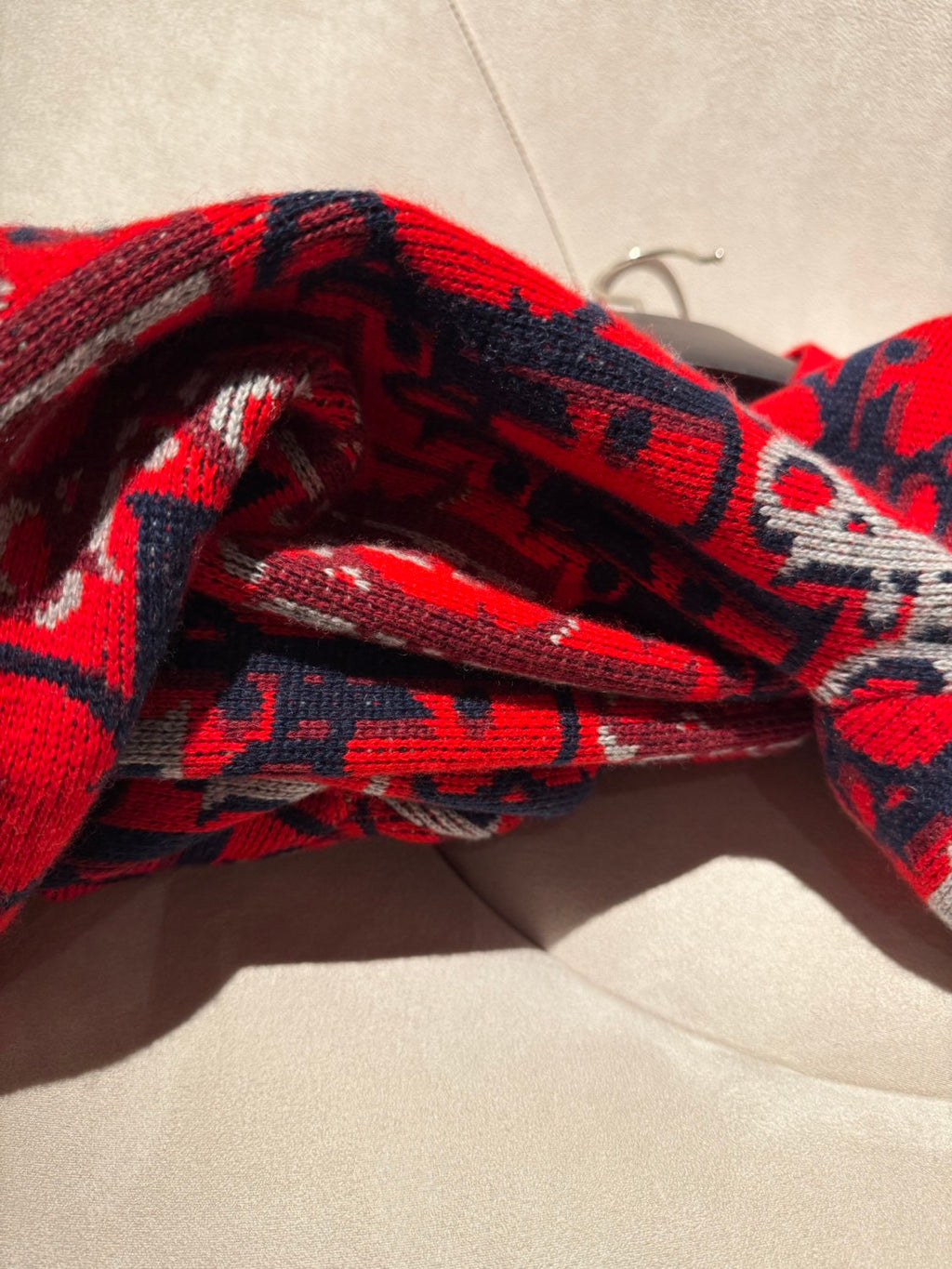 DIOR Dior Oblique Sweater Red Wool Jacquard #375646