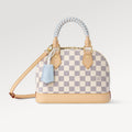 Louis Vuitton Women's Shell Bag Alma Bb White Damier Azur Checkered Pattern Stylish And Elegant Handbag And Crossbody Bag Spring/summer 2026 New Arrival N40902 Bags #196951