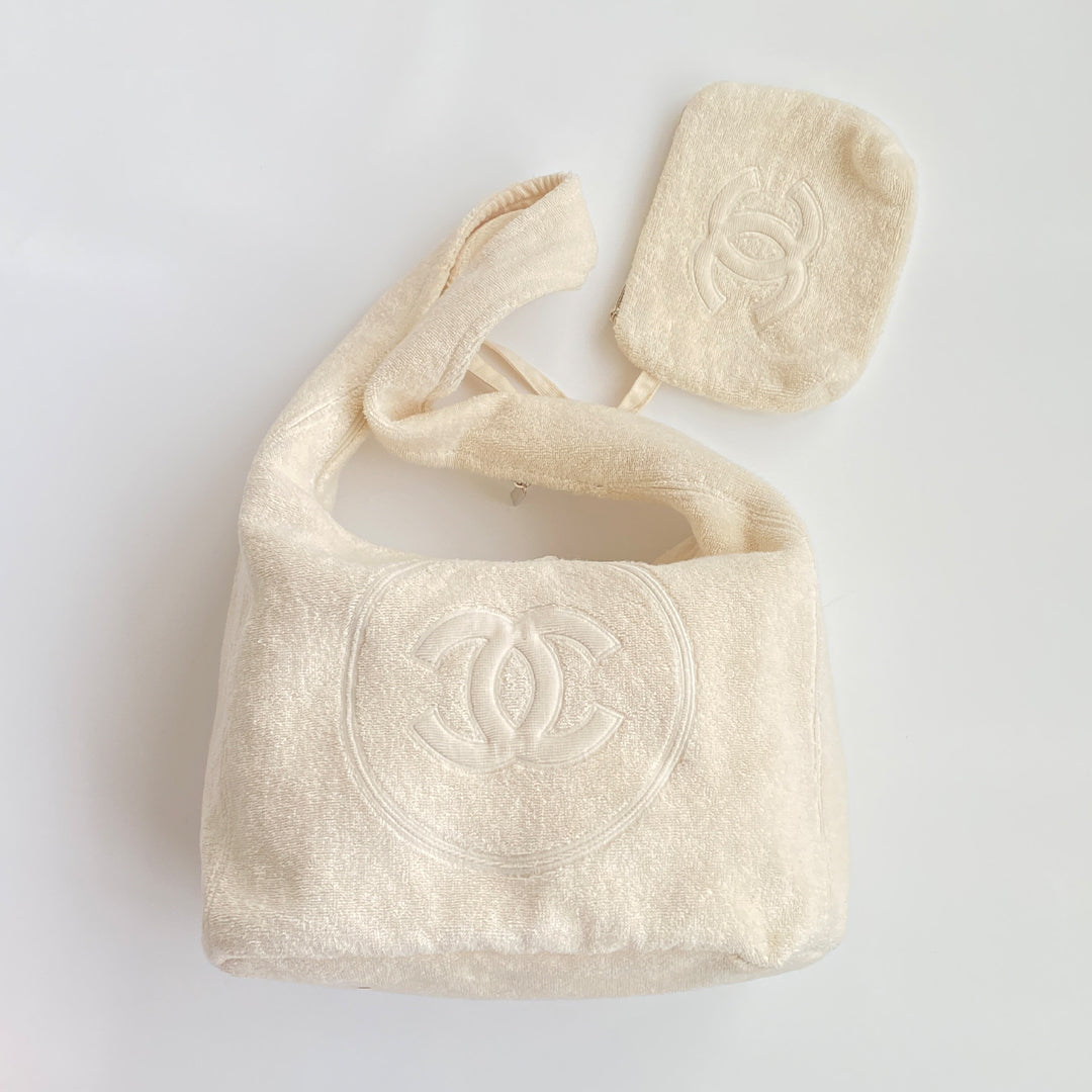 Chanel Women's CoCo Beach Collection Cotton Beach Bag Logo Solid Color Tote Bag Bags AAA938-B20128-10800 #81285