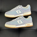 Fendi Match Leather Suede Low Top Shoes Women's Men's Spring Summer Round Toe Lace Up Colorblocking Fashion Casual Retro Shoes #81414