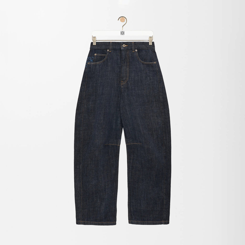 Loewe Men's Spring and Autumn Logo Print Pocket Zipper Loose Solid Color Jeans Pants #76779