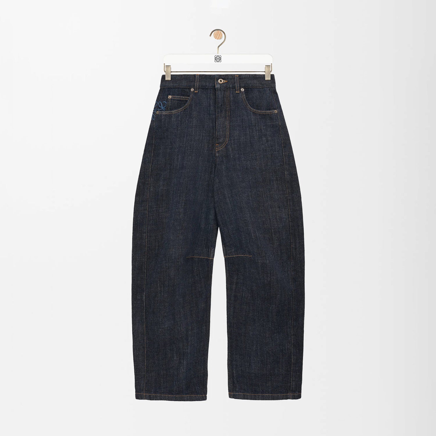 Loewe Men's Spring and Autumn Logo Print Pocket Zipper Loose Solid Color Jeans Pants #76779
