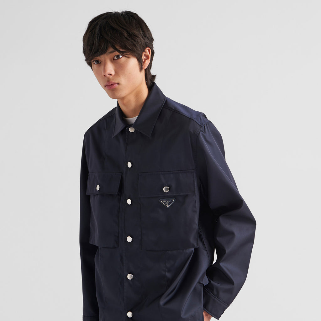 Prada Men's Spring And Fall Solid Color Nylon Lapel Single Breasted Long Sleeved Jacket #72496