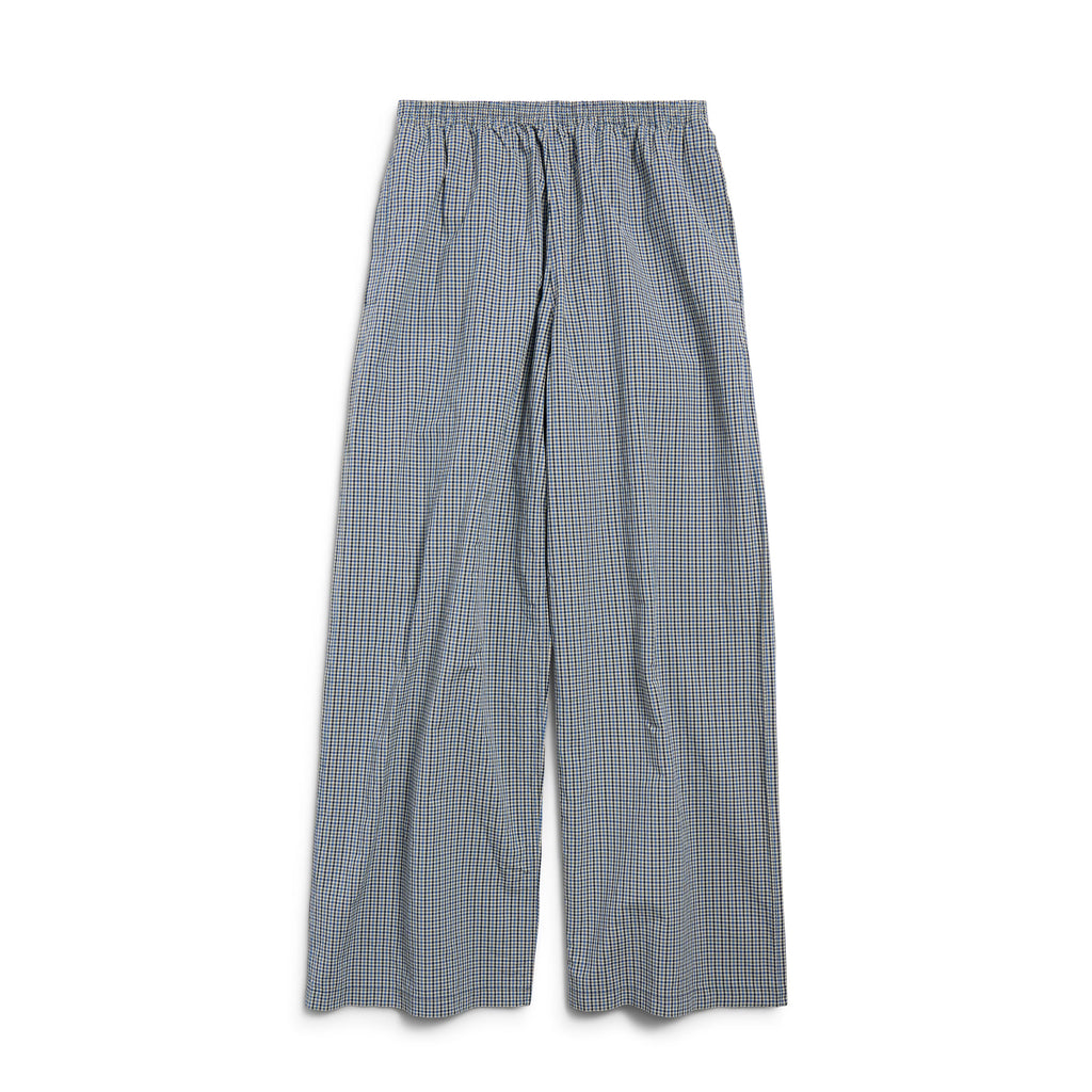 Balenciaga Men's Four Seasons Checked Cotton And Linen Blend Tracksuit Pants Elastic Waist Drawstring Solid Color Loose Casual Wide Leg Pants Ngvp #1947