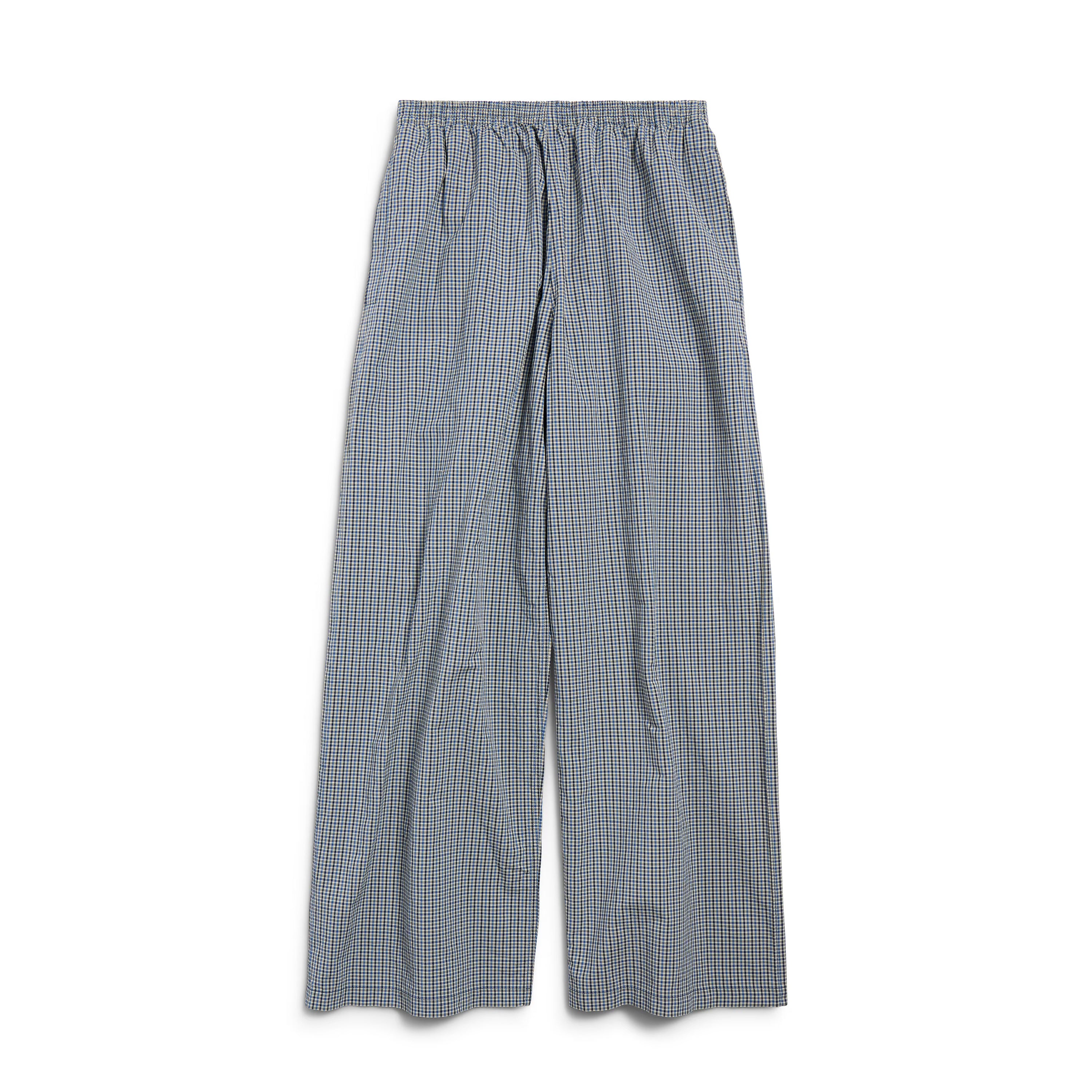 Balenciaga Men's Four Seasons Checked Cotton And Linen Blend Tracksuit Pants Elastic Waist Drawstring Solid Color Loose Casual Wide Leg Pants Ngvp #1947