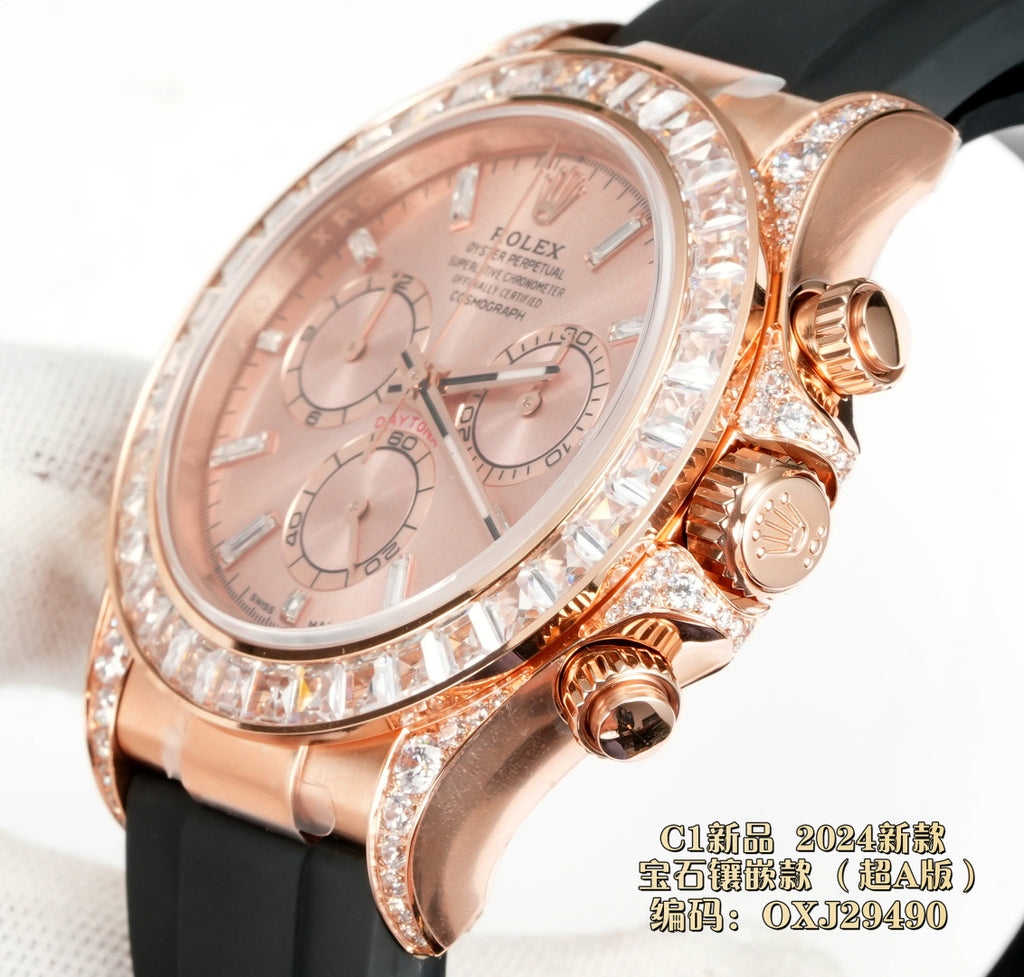 Rolex Men's Automatic Mechanical Movement 100 Meter Water Resistant Dial Watch with Diamonds #75356