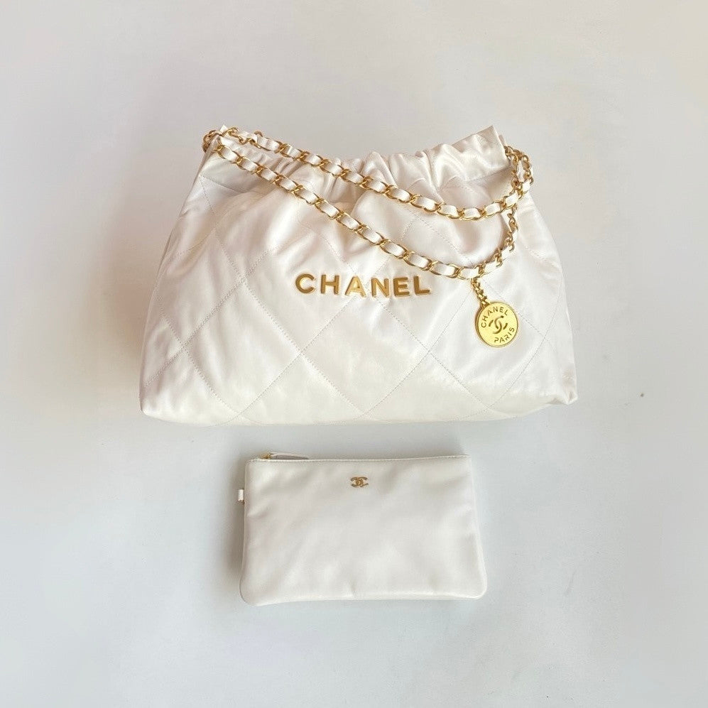 Chanel Maxi Shopping Bag Shint Calfskin Glold Tone Metal Black #335960