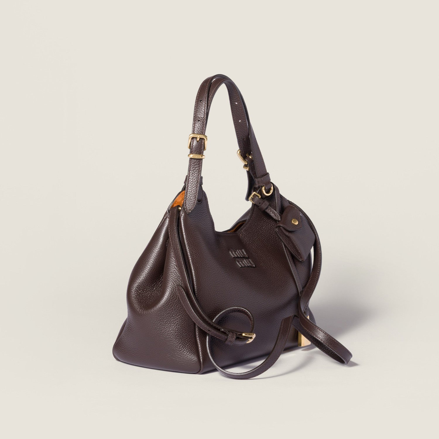 MiuMiu Women's Fashion Classic Solid Color Grain Leather Logo Handbag Shoulder Bag Bags 5BA304_2IFL_F0ZKS #79515