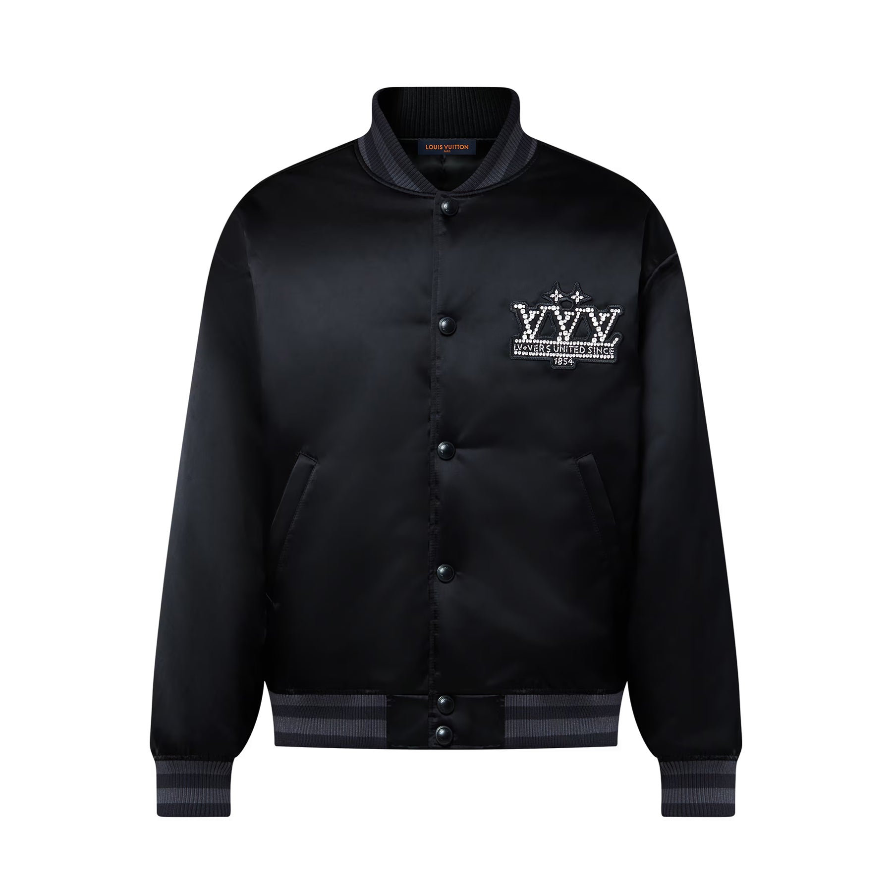 Louis Vuitton Men's Spring And Fall Beaded Embroidery Logo Letters Stand Up Collar Single Breasted Long Sleeved Jacket #76178