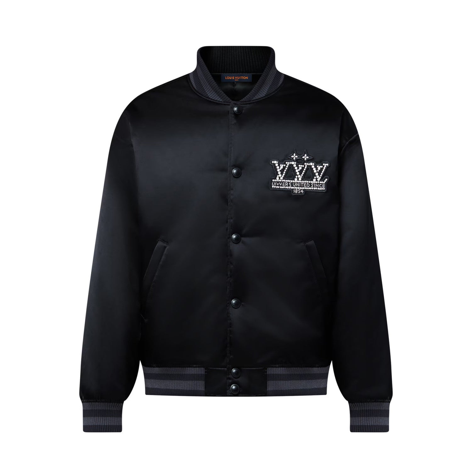 Louis Vuitton Men's Spring And Fall Beaded Embroidery Logo Letters Stand Up Collar Single Breasted Long Sleeved Jacket #76178