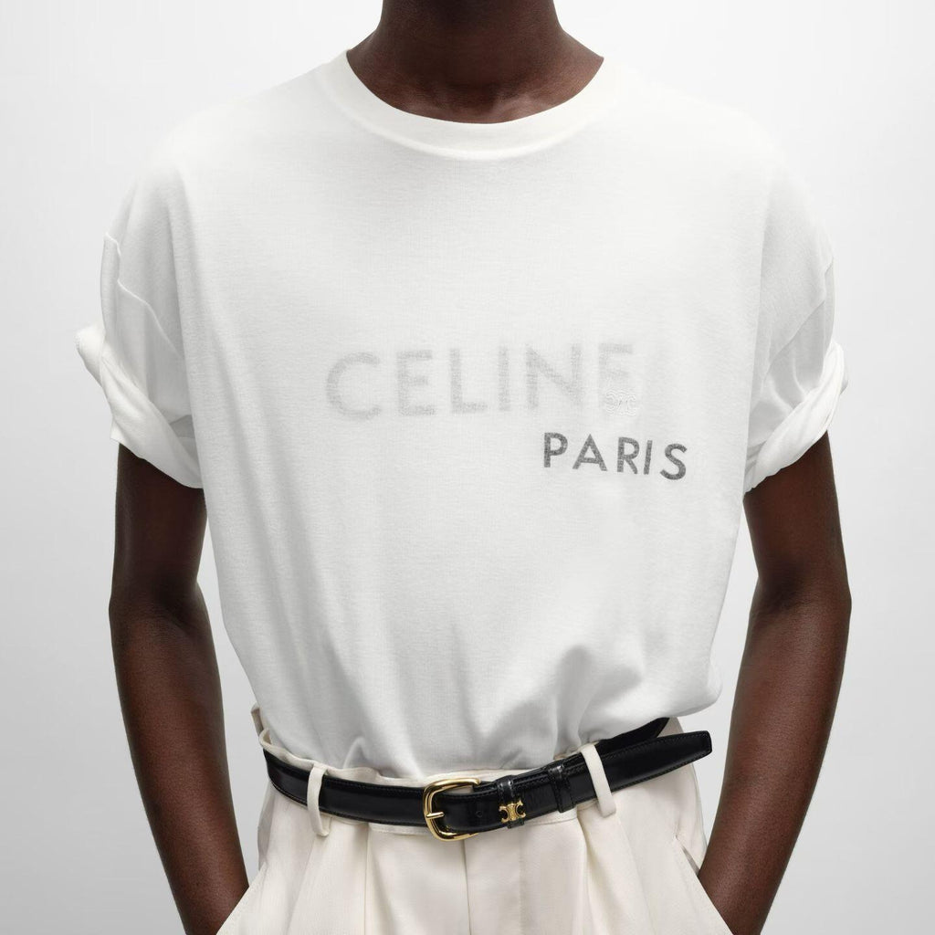 Celine Double Layered T-shirt in Fine Cotton Jersey #335870