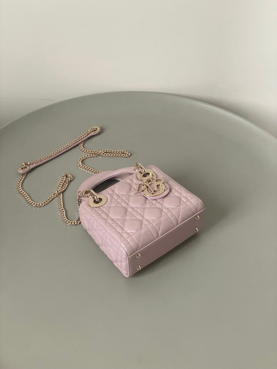 Dior Lady Women's Solid Color Metal Pendant Removable Chain Shoulder Strap Wicker Pattern Sheepskin Leather Single Shoulder Crossbody Handbag Bag Bags #77983
