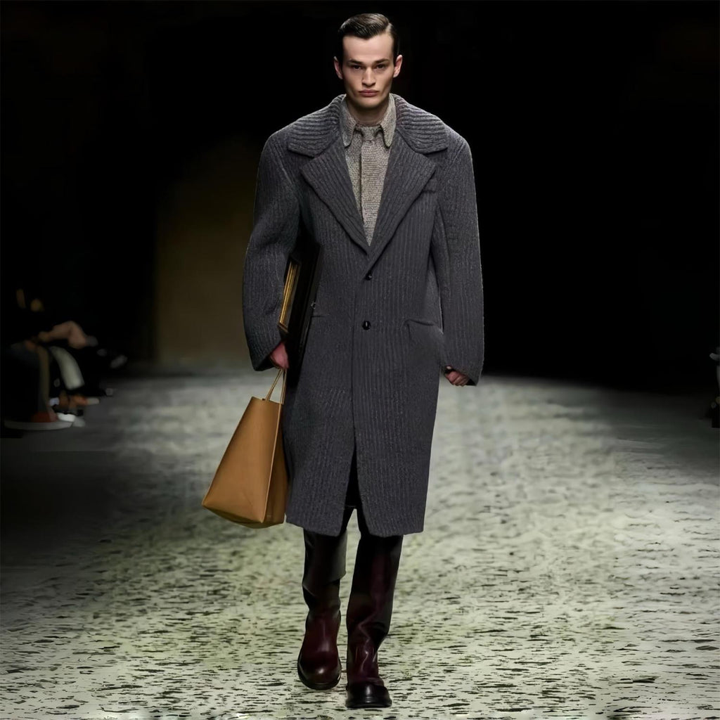 Bottega Veneta Men's Fall/winter Gray Chunky Knit Jacket - Comfortable Warmth. Functional Pockets And Minimalist Design #75722