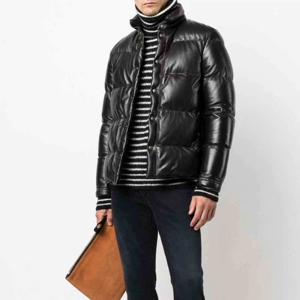 Tom Ford Leather Puffer Down Jacket Ngvp #6822