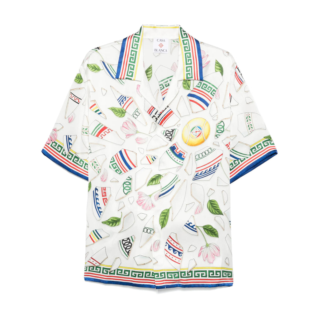 Casablanca Men's Women's Summer Silk Floral Print Loose Short Sleeved Shirt Casual Drawstring Shorts Ngvp #9927 #337183