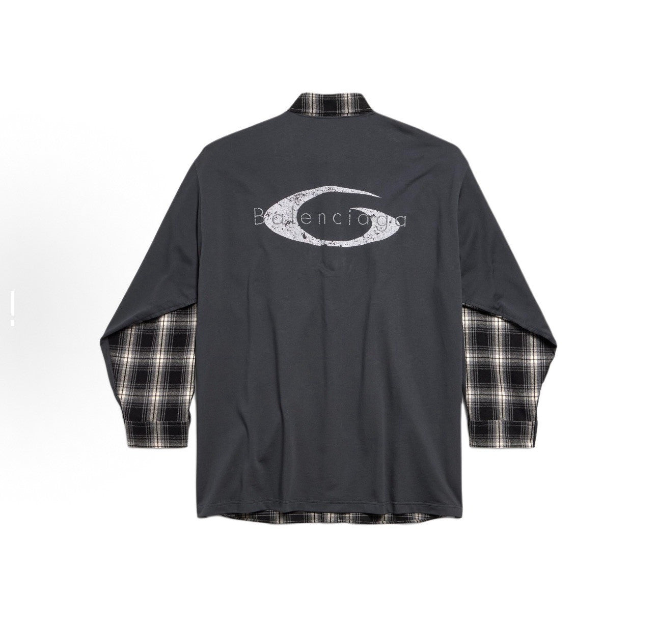Balenciaga Men's Hybrid Overshirt in Blackgrey #333811