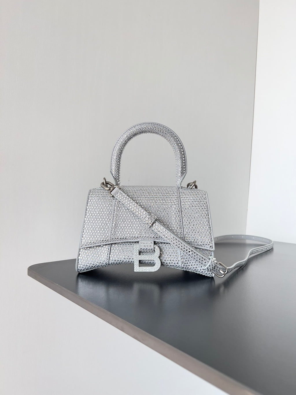 Balenciaga Hourglass Women's Solid Color Full Rhinestone Printed Hourglass Bag Tote Shoulder Crossbody Bags #76123