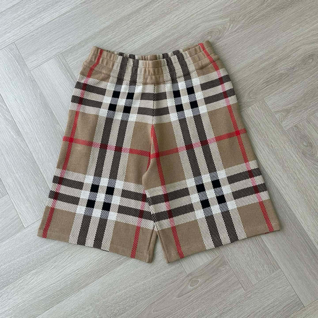 Burberry Men's Summer Colour Block Check Full Print Mid Waist Elasticated Shorts Pants #99537