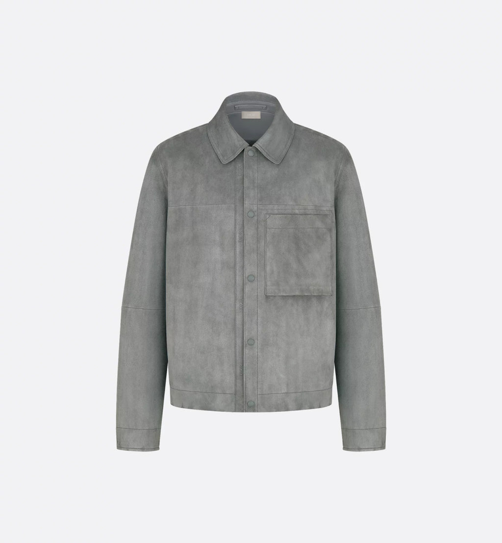 Dior Men's Embossed Logo Spring/Fall High-Street Collar Solid-Color Single-Breasted Leather Short Jacket Ngvp #2598