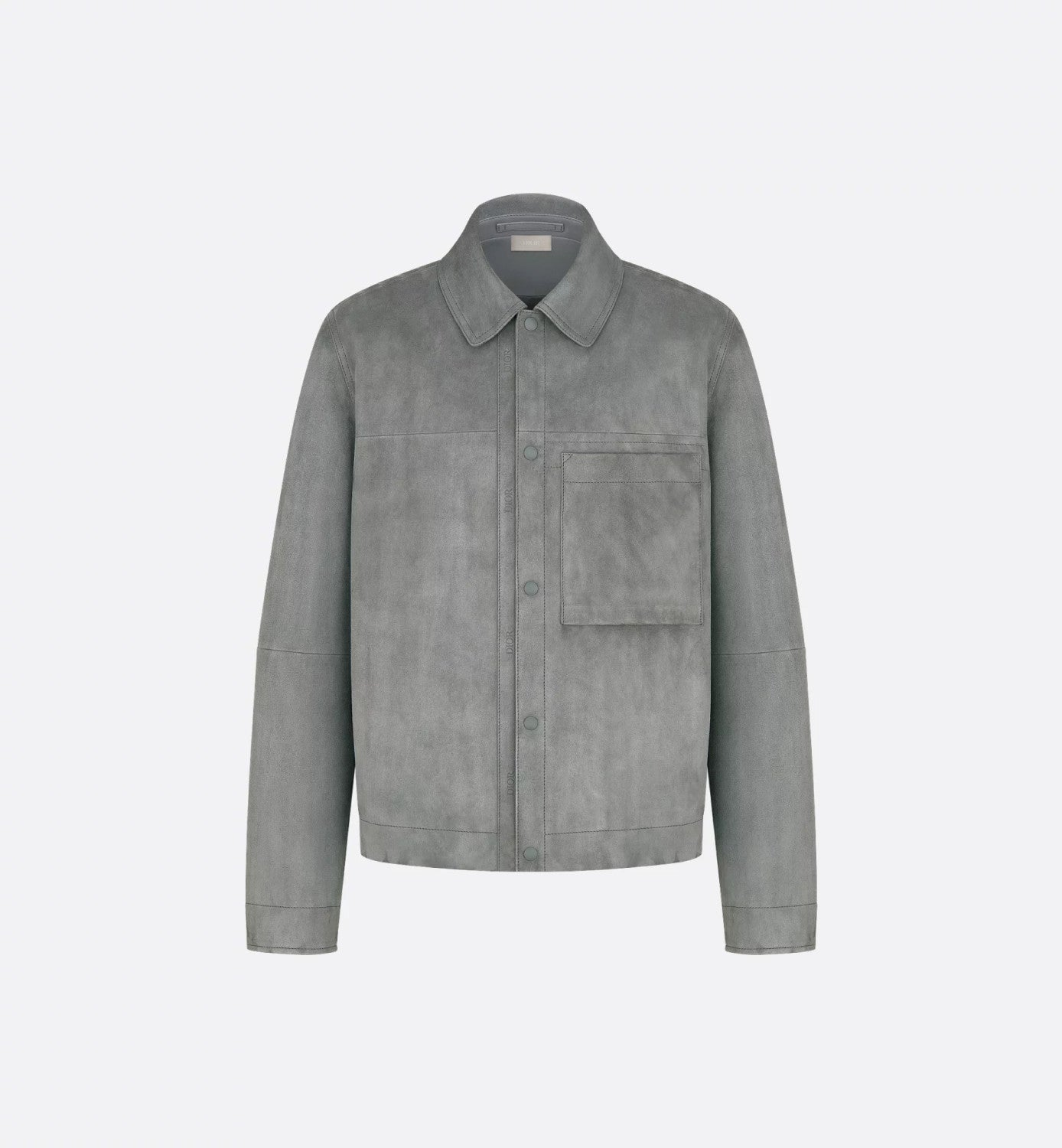 Dior Men's Embossed Logo Spring/Fall High-Street Collar Solid-Color Single-Breasted Leather Short Jacket Ngvp #2598