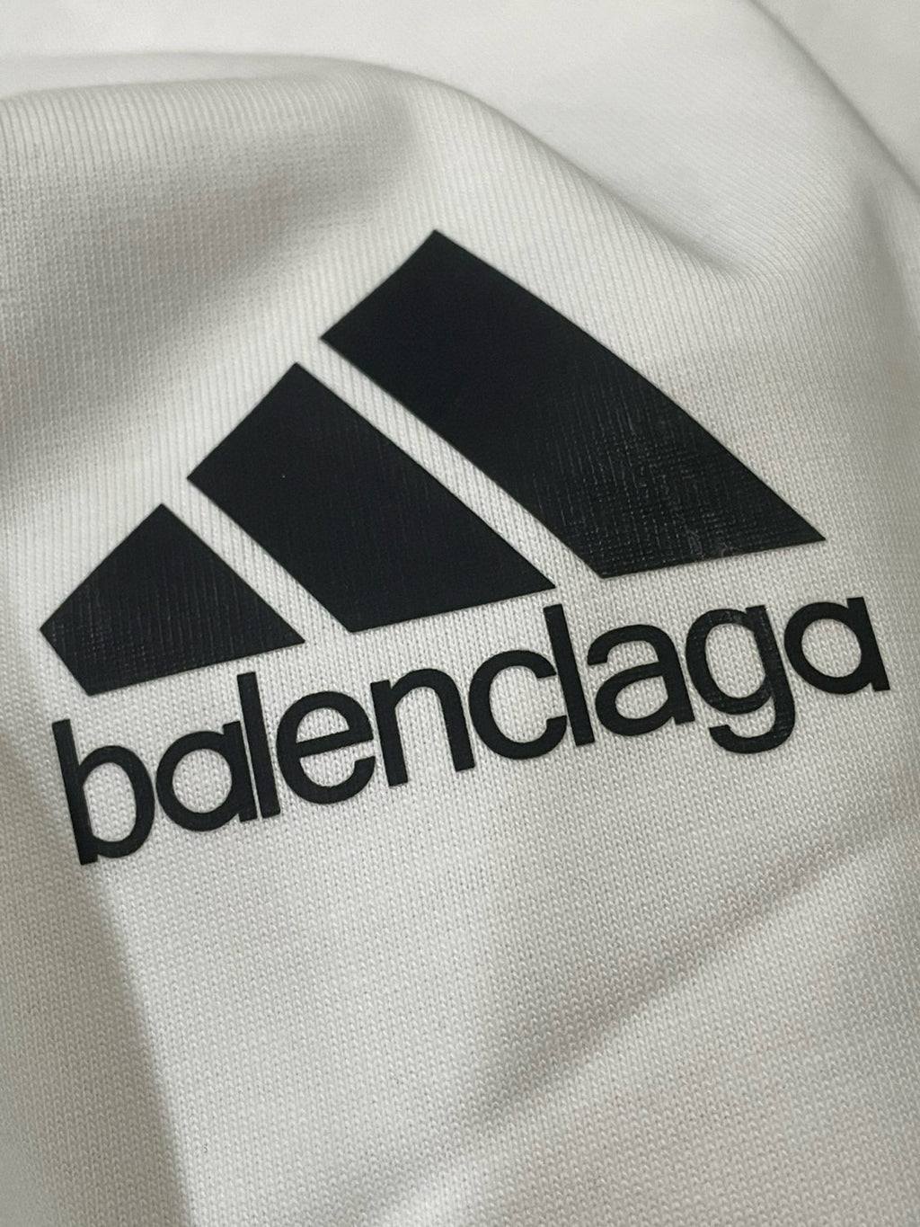 Balenciaga Men's Summer Black and White Cotton Round Neck Short Sleeve T-Shirt #97777