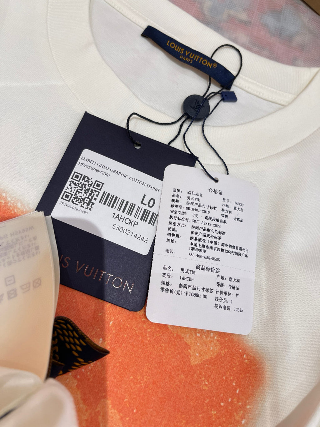 Louis Vuitton Men's Summer Embellished Graphic Cotton Crew Neck Short Sleeve T-Shirt #71829