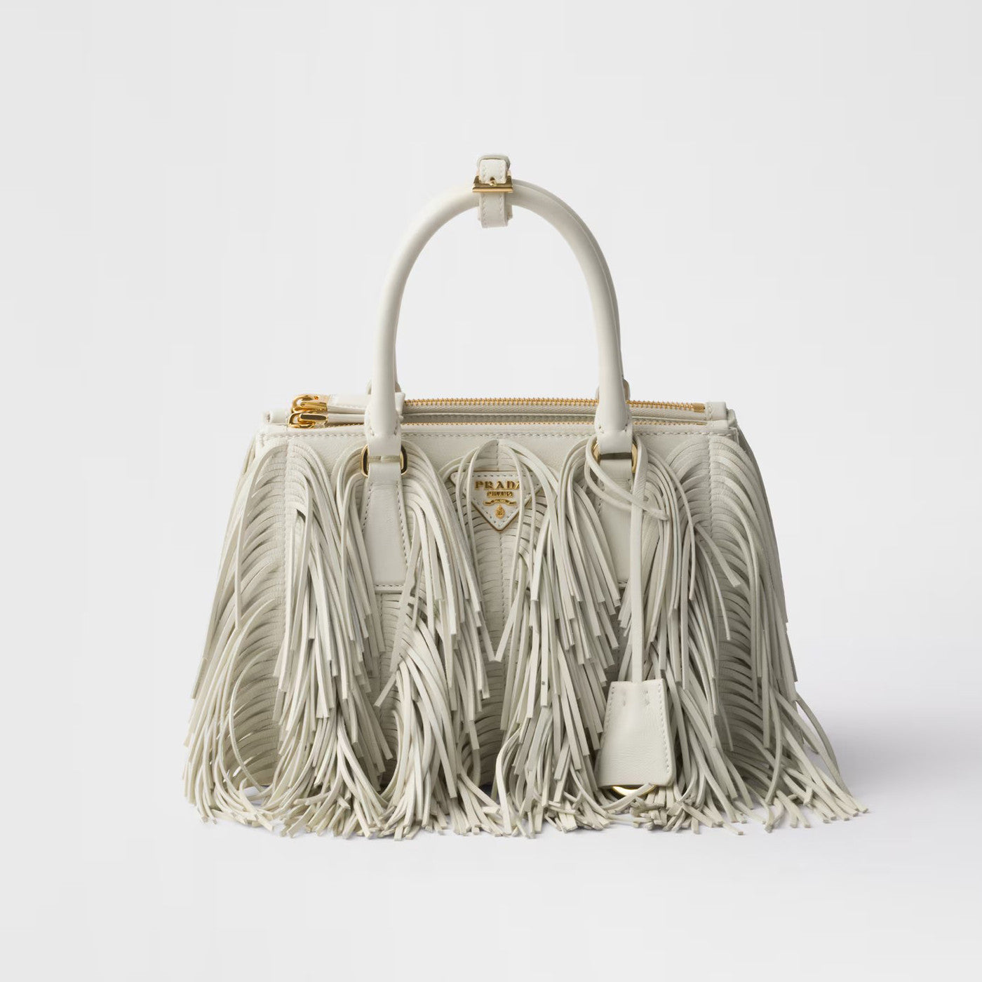 Prada Galleria Women's Solid Colour Metal Engraved Logo Tassel Design Calfskin Shoulder Bag Crossbody Bags Handbag #77979