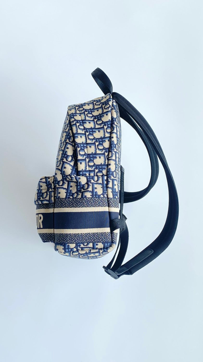 Dior Travel Men's And Women's  Fashion Classic Logo Print Color Blocked Dual Zip Backpack Bag Bags M6108SDGI_M928 #79452