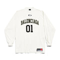 Balenciaga Men's Summer Letter Logo Print Round Neck Regular Fit Long Sleeve T-Shirt #74596
